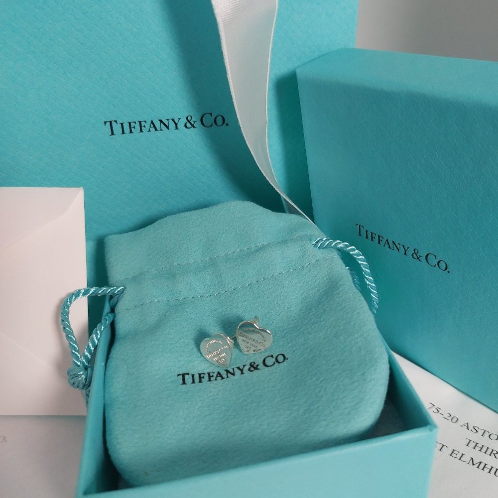 Tiffany & Co. Sterling Silver 925 Return To Heart Stud Earrings ID 054327657